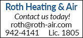 Roth Heating & Air Conditioning Inc Sponsorship Banner